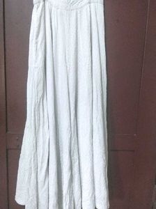 White Long Flared Palazzo