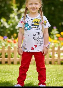 2-3 year Snoopy Graphic Tee & Red Pants Set