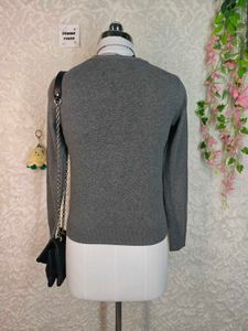 H&amp;m Classic Grey Button-Up Cardigan