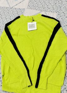 Completely new Neon Green Striped Sweater