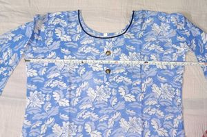 Blue Floral Print Kurta For Women