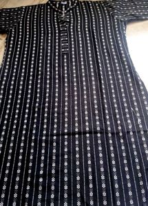 Stylish Black Kurta with White Print