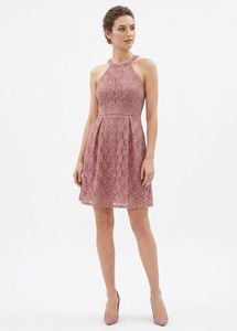 Chic Rose Lace Halter Dress