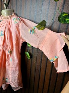 Peach Embroidered Kurti