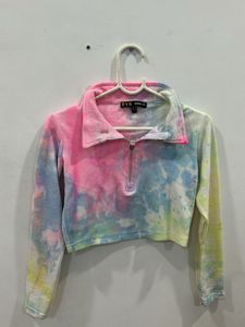 Tie Dye Cropped Pullover