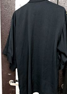 Chic Black Jumpsuit with Matching Kimono