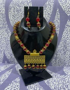 Unique Beaded Necklace &amp; Earring Set