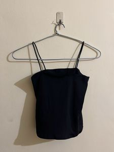 Black Spaghetti Strap Crop Top