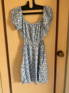 Cute Floral Print Mini Dress