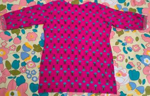 Pink Printed Kurti For Women