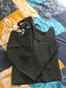 Chic Black Cut-Out Long Sleeve Top