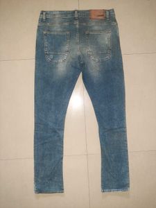 Rare ZARA Blue Distressed Denim | Men