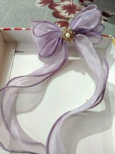 Elegant Lavender Bow Hair Accessory