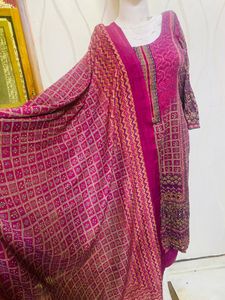 Rose Color 3 Pec Cotton Suit