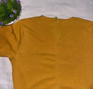 mustard yellow crop top for women (Size-L)
