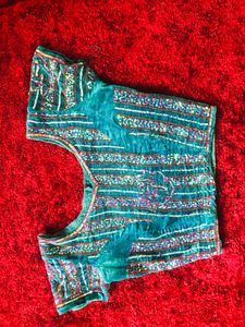 Velvet seekence full work lahanga blouse