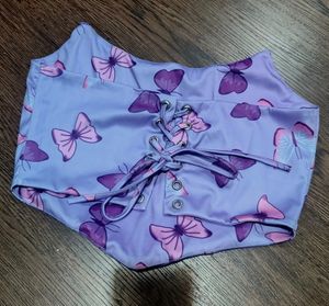 Purple Butterfly Corset Top