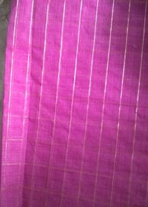 New Fancy Golden Checks cotton Saree attached fall