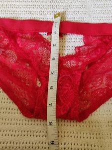 Lace Trim Red Briefs
