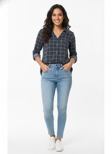 Women's Checked Long-Sleeve Top