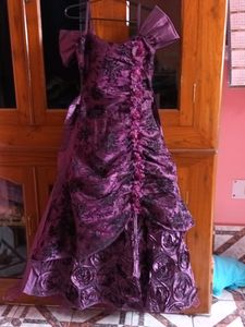Stunning Purple Coloured Gown With Work All Over