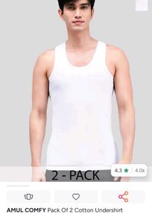 Amul Comfy White Tank Tops (2-Pack) size- S