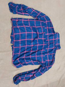 Crop check shirt for women