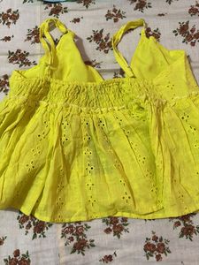 Vibrant Yellow Broderie Anglaise Top