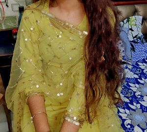 Elegant Yellow sequence kurta set with dupatta