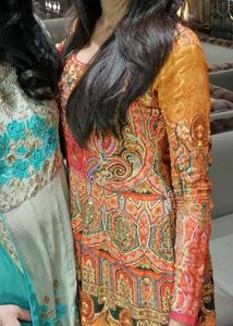 Paisley Print Heavy orange Gown