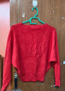 Red Chanel Printed Knit Sweater