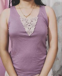 Lavender Lace Detail Top