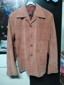 Stylish Men's Orange Corduroy Jacket