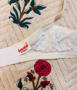 White Textured Bra
