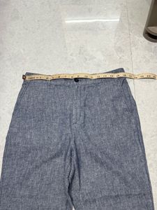 Uniqlo Casual Grey Linen Blend Trousers