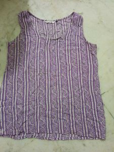Purple Striped Sleeveless top
