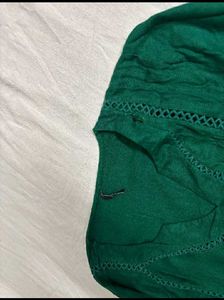 Emerald Green V-Neck Long Sleeve Top