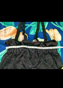 Black suspender pant