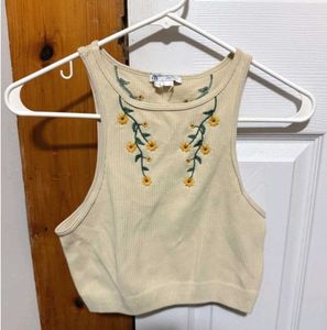 Floral Embroidered Tank Top