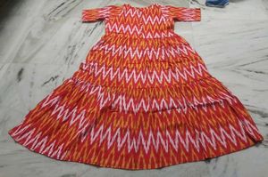 Frills Ikat Tiered Maxi Dress
