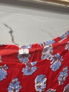 Red Floral Print Camisole Dress