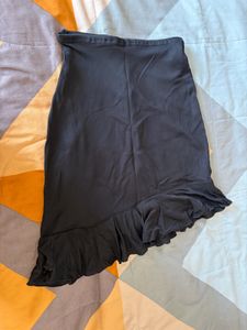 Black Ruffle Hem Skirt