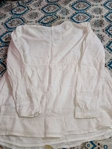 Elegant White Cotton Kurta