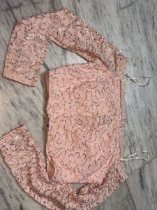 Sparkling Pink Lace blouse