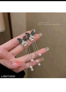 Butterfly Pearl Dangle Earrings