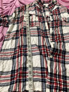 Red, White &amp; Blue Plaid Button-Up Shirt