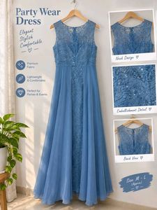 Elegant Blue Party Wear Dress
