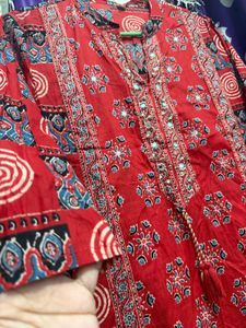 Vibrant Red Ethnic Kurta Set with Dupatta