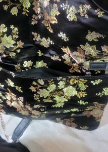Japanese Floral Clutch  with Chain Sling