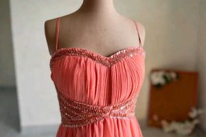 With freebies 🫶 Elegant Coral Evening Gown🎀🌼